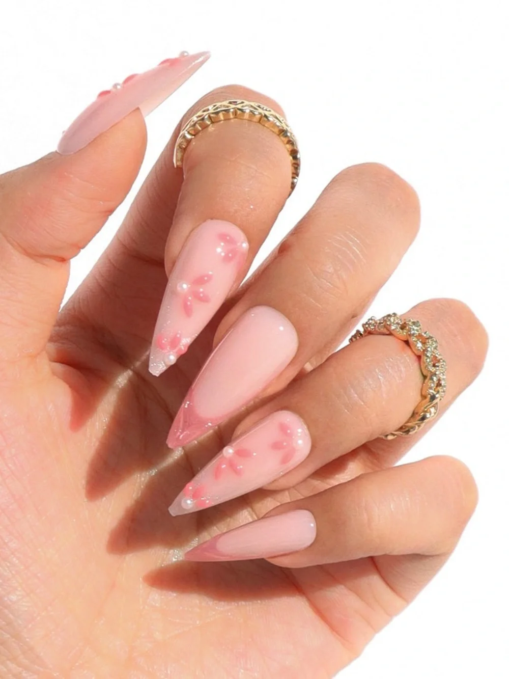 FLOWER TOSS Long Stiletto Press-On Nails Nail Reformation